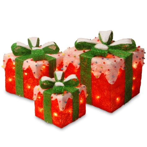 electric sisal gift box red green blue|Prelit Red Sisal Gift Box Assortment .